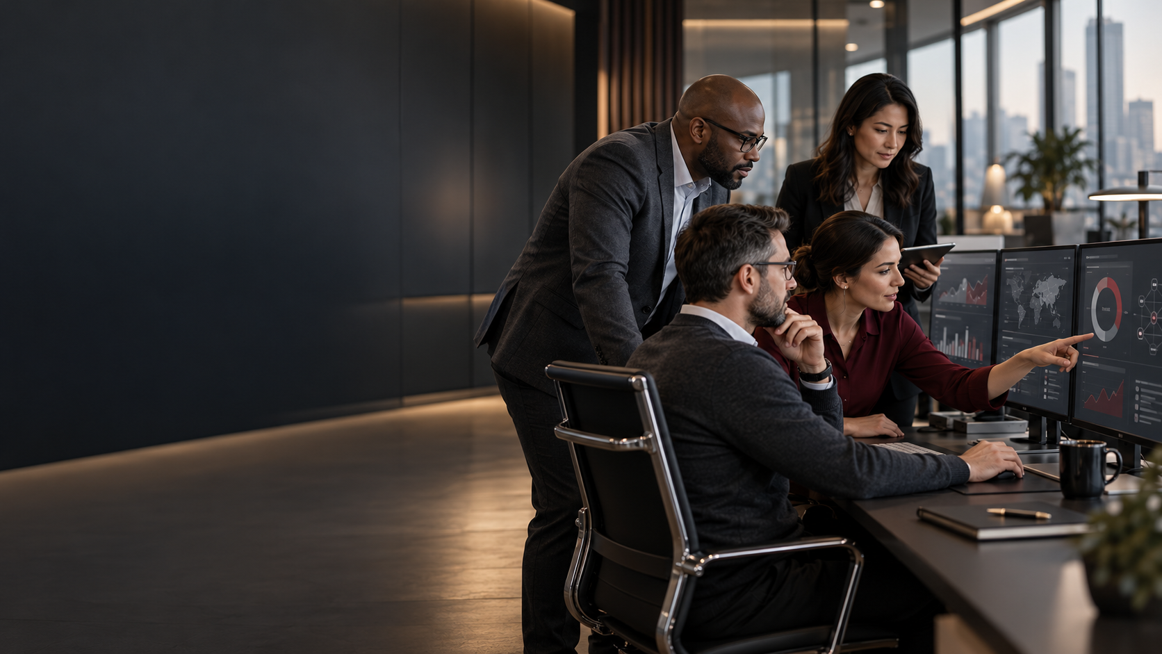 IT service management team reviewing service operations